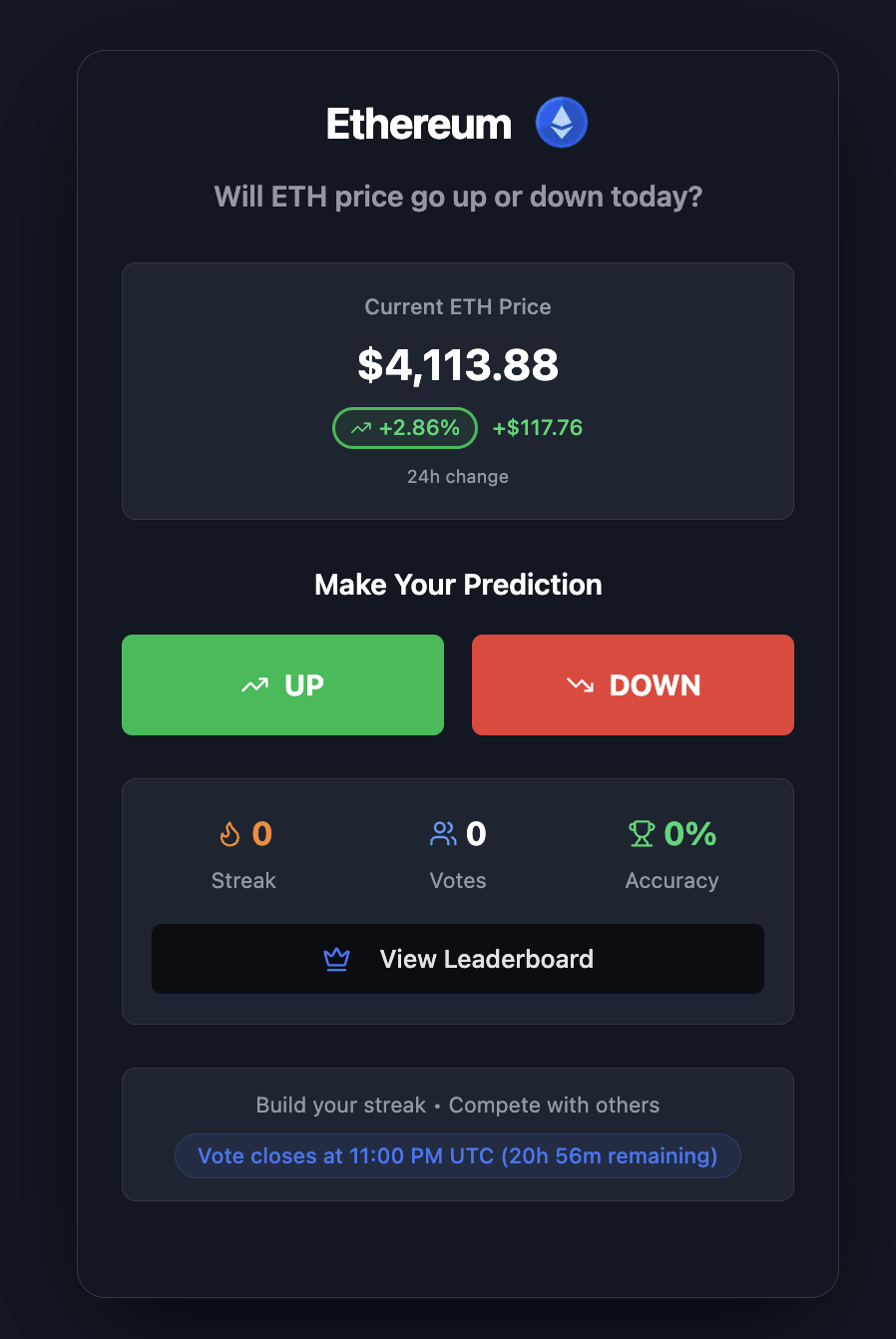 Up or Down - Farcaster Mini Apps screenshot